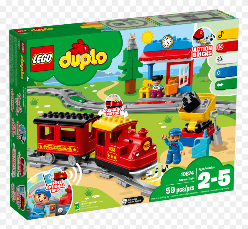 915x837 Descargar Png / Tren De Vapor De Lego Duplo, Vehículo, Camión Hd Png