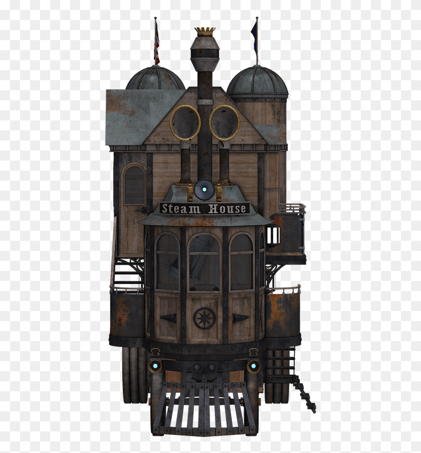 426x843 Steampunk Building, Tower, Arquitectura, Clock Tower Hd Png