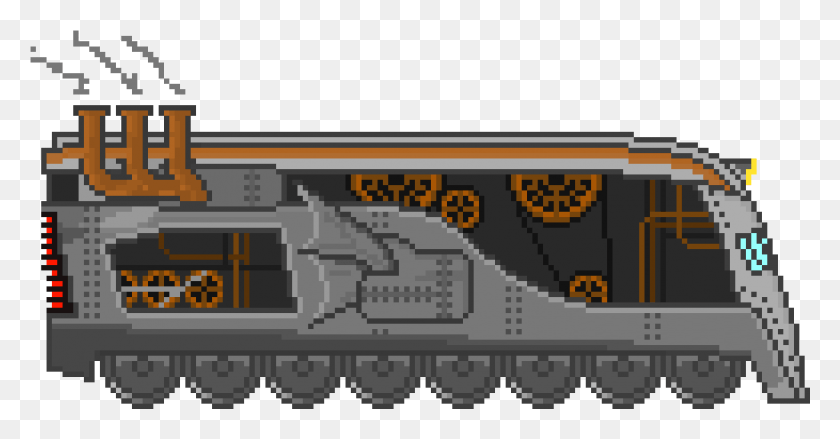 1461x711 Steampunk Train Transparent Pixel Train, Text, Weapon, Weaponry HD PNG Download