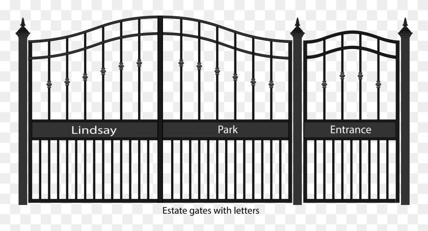1945x981 Stee Estate Gates With Name Steel Steel Bar Gates, Gate, Fence, Barricade HD PNG Download