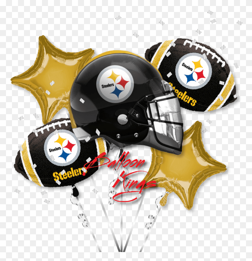 1121x1164 Steelers Bouquet Rams Balloons Transparent, Helmet, Clothing, Apparel HD PNG Download