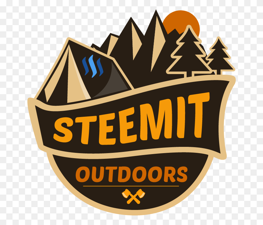 666x657 Steemit Outdoors Logo Illustration, Symbol, Trademark, Badge HD PNG Download