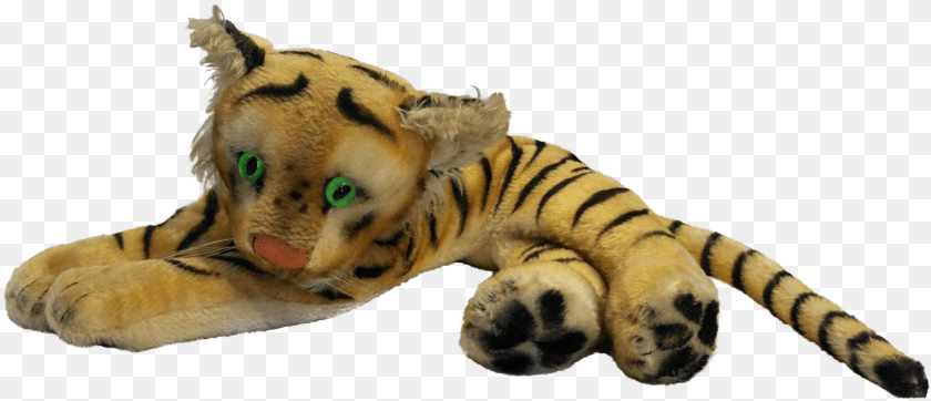 1979x854 Steiff Tiger Cub Lying Vintage Green Glass Eyes 1950s 70s Stuffed Toy, Animal, Mammal, Wildlife, Electronics PNG