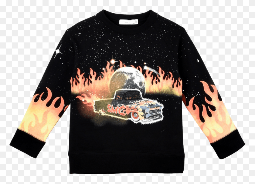 958x672 Stella Mccartney Kids Arlie Sweater Car Flames Eagle Long Sleeved T Shirt, Clothing, Apparel, Sleeve HD PNG Download