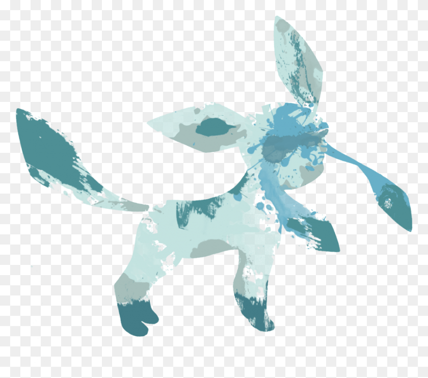 898x786 Stencil And Spray Paint Style Glaceon Glaceon, Person, Human, Toy HD PNG Download