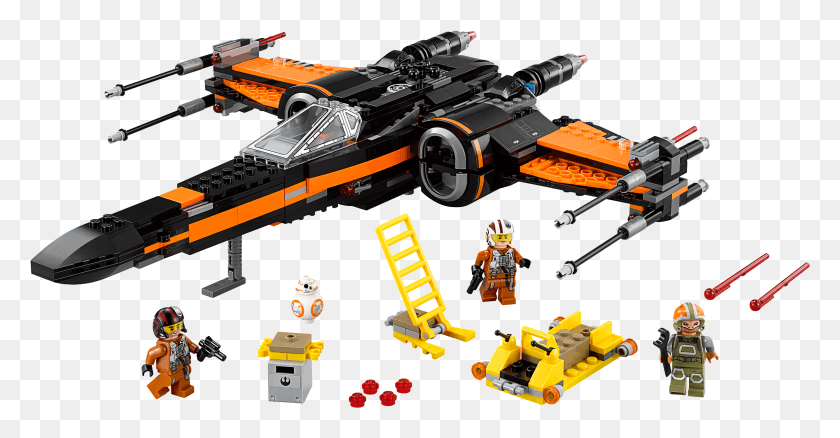 2238x1087 Descargar Png El Paso En La Acción De Star Wars Lego Poe39S X Wing, Coche Deportivo, Vehículo Hd Png
