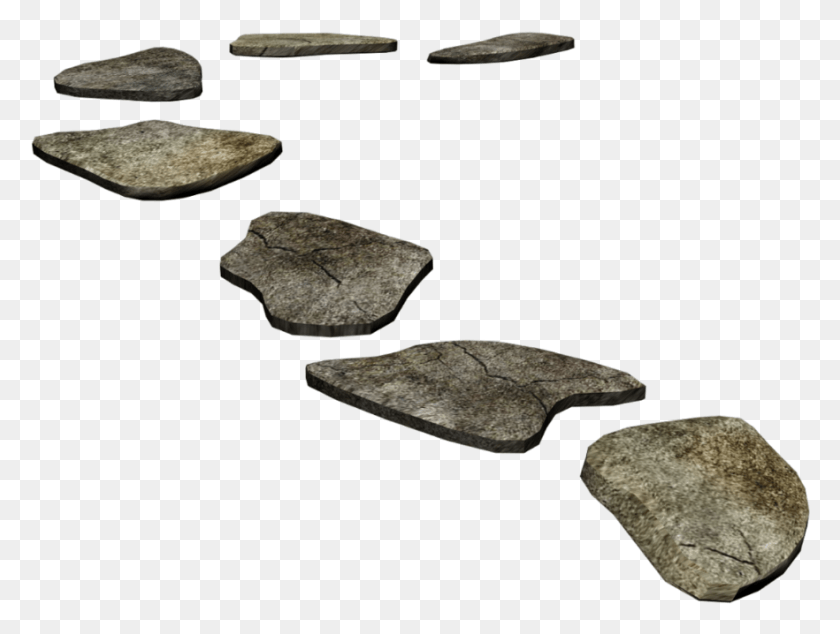 882x650 Steppingstones Step Stones Garden Silverbullet420 Stone Pathway Transparent Background, Arrowhead, Rock, Soil HD PNG Download