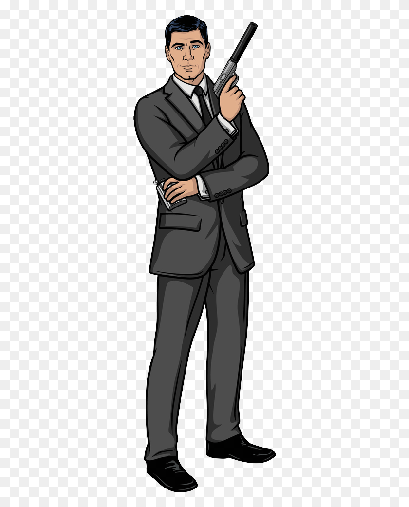 294x981 Sterling Archer Sterling Archer Archer Cartoon, Clothing, Apparel, Suit HD PNG Download