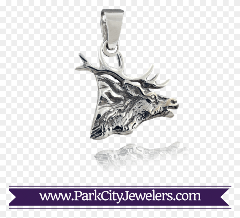 801x723 Sterling Silver Elk Head Pendant, Bird, Animal, Aluminium HD PNG Download