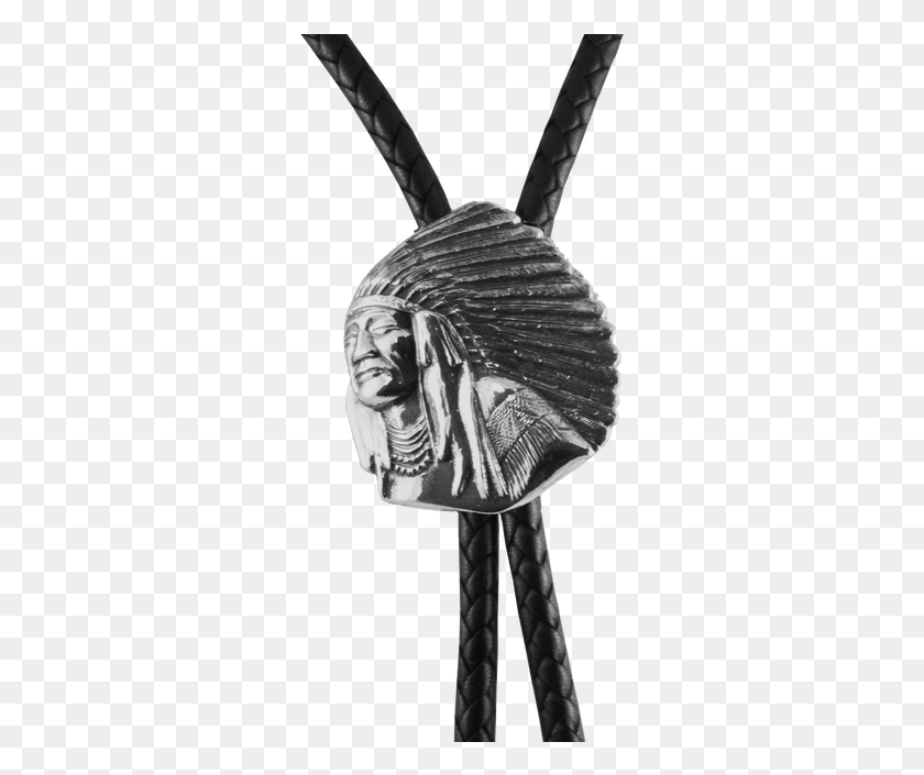 300x645 Sterling Silver Indian Profile Bolo Monochrome, Head, Clothing, Apparel HD PNG Download