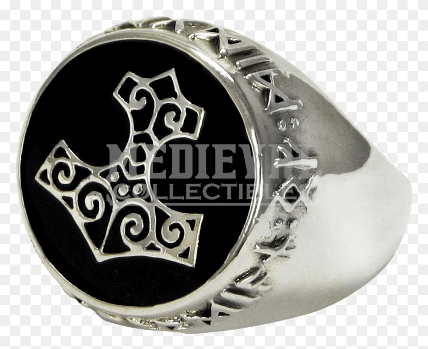 851x684 Кольцо С Печаткой Из Стерлингового Серебра Thors Hammer Mjlnir, Наручные Часы, Логотип, Символ Hd Png Скачать