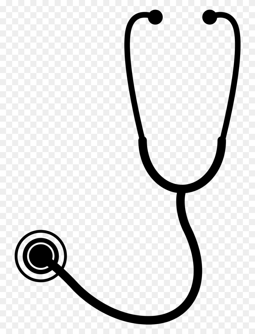 747x1038 Stethoscope Medicine Health Care Patient Nursing Colouring Picture Of Stethoscope, Gray, World Of Warcraft HD PNG Download