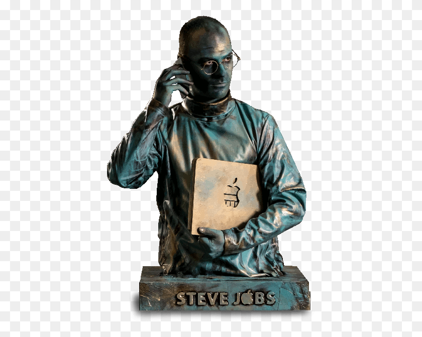 416x611 Steve Jobs Bronze Sculpture, Person, Human, Clothing HD PNG Download