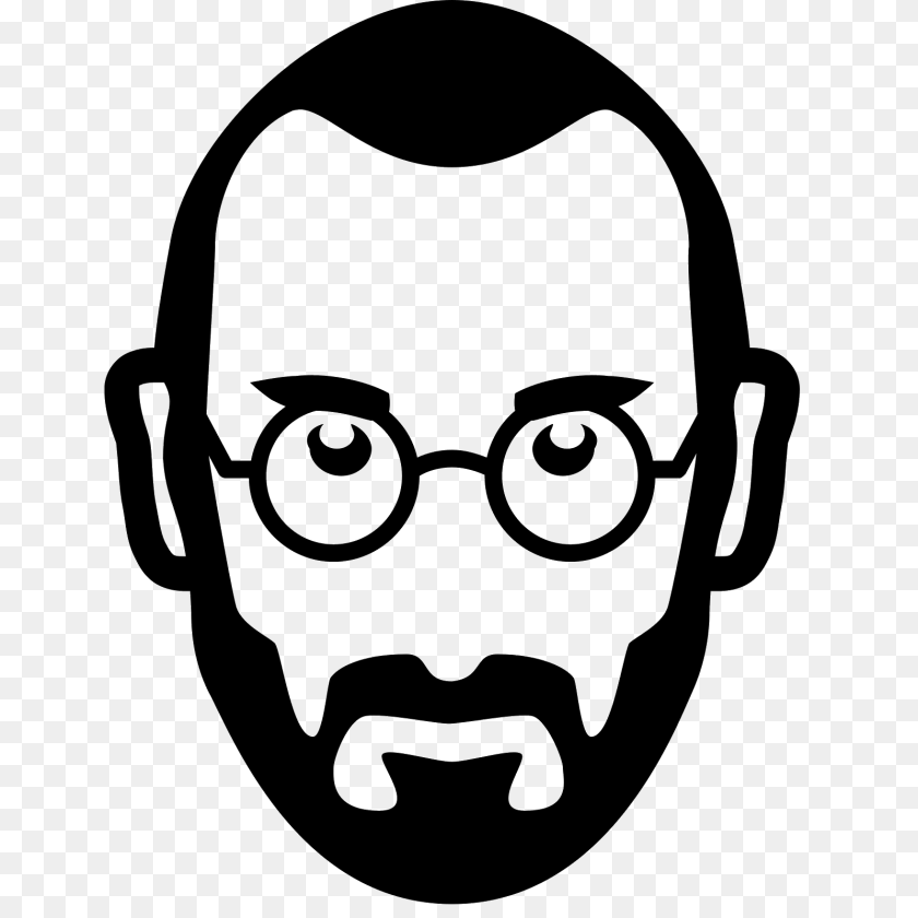 Steve Jobs Icon, Gray Transparent PNG