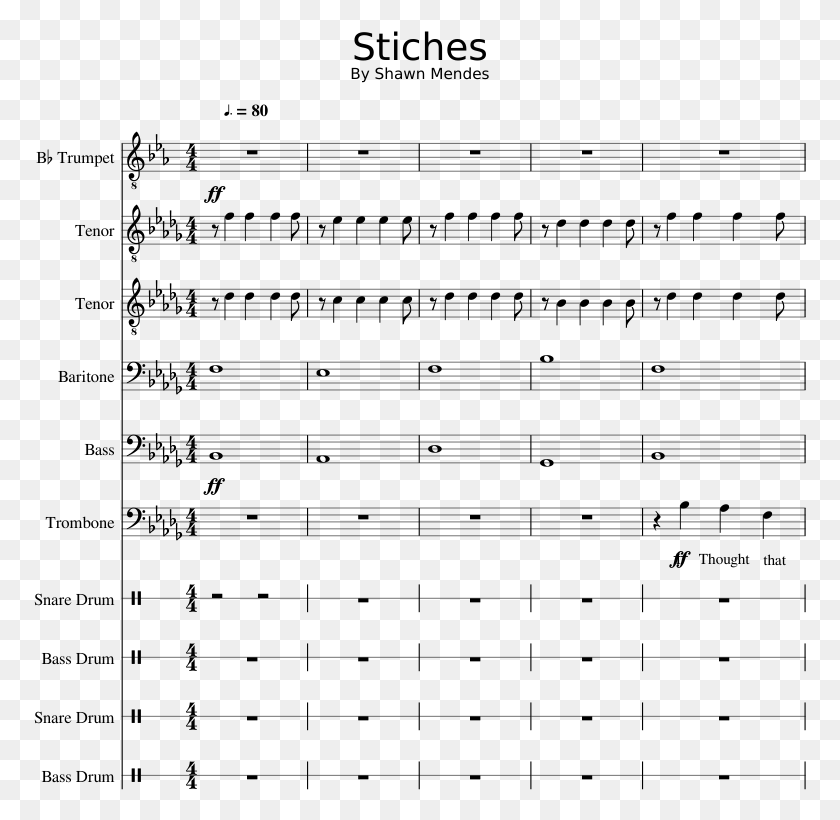 773x760 Stiches Sheet Music 1 Of 31 Pages Stitches Drum Sheet Music, Gray, World Of Warcraft HD PNG Download
