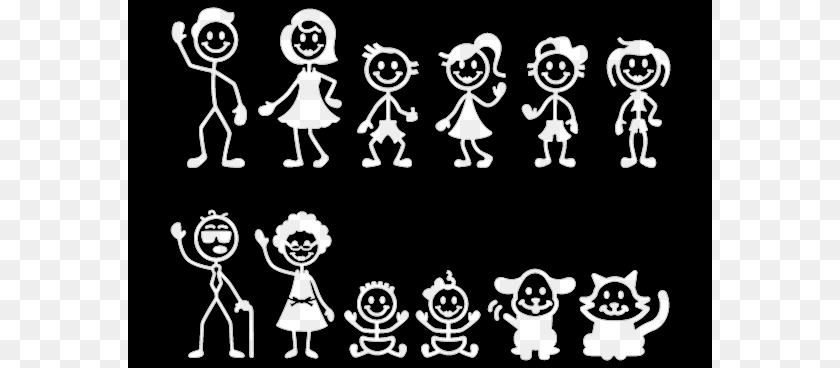 584x368 Stick Figure Family Big Family Stick Figures, Stencil, Art, Baby, Drawing Transparent PNG