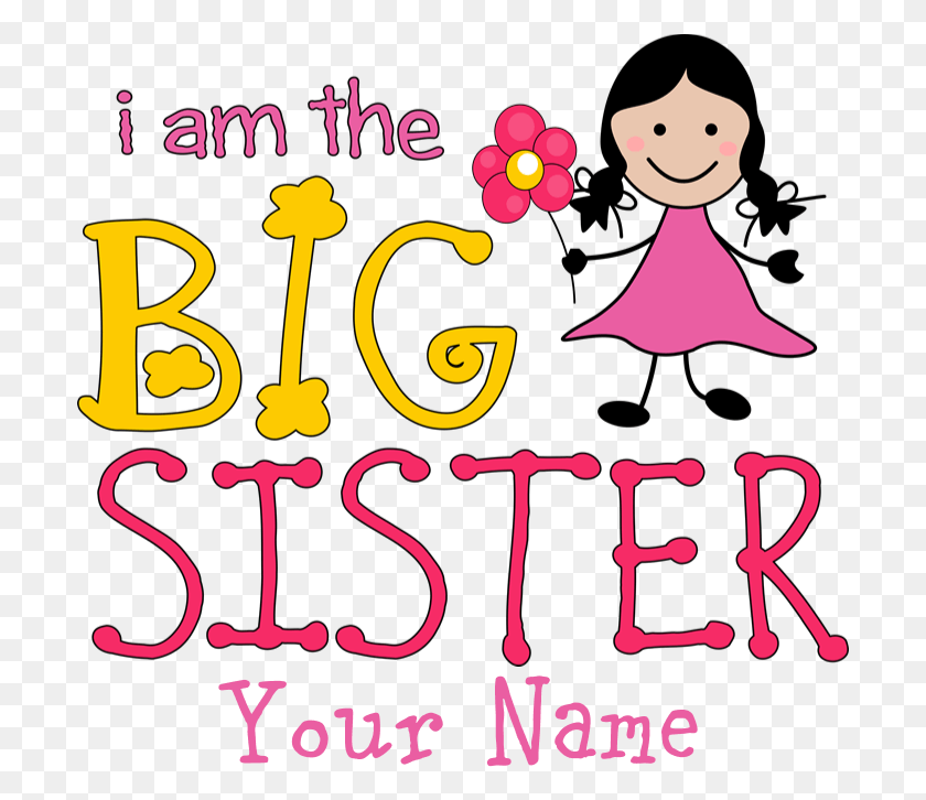 701x666 Stick Figure Flower Big Sister 539x739area Rug, Text, Alphabet, Poster HD PNG Download