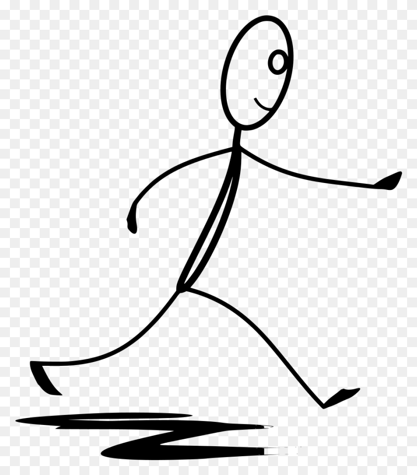 890x1025 Stick Figure Running, Gray, World Of Warcraft HD PNG Download