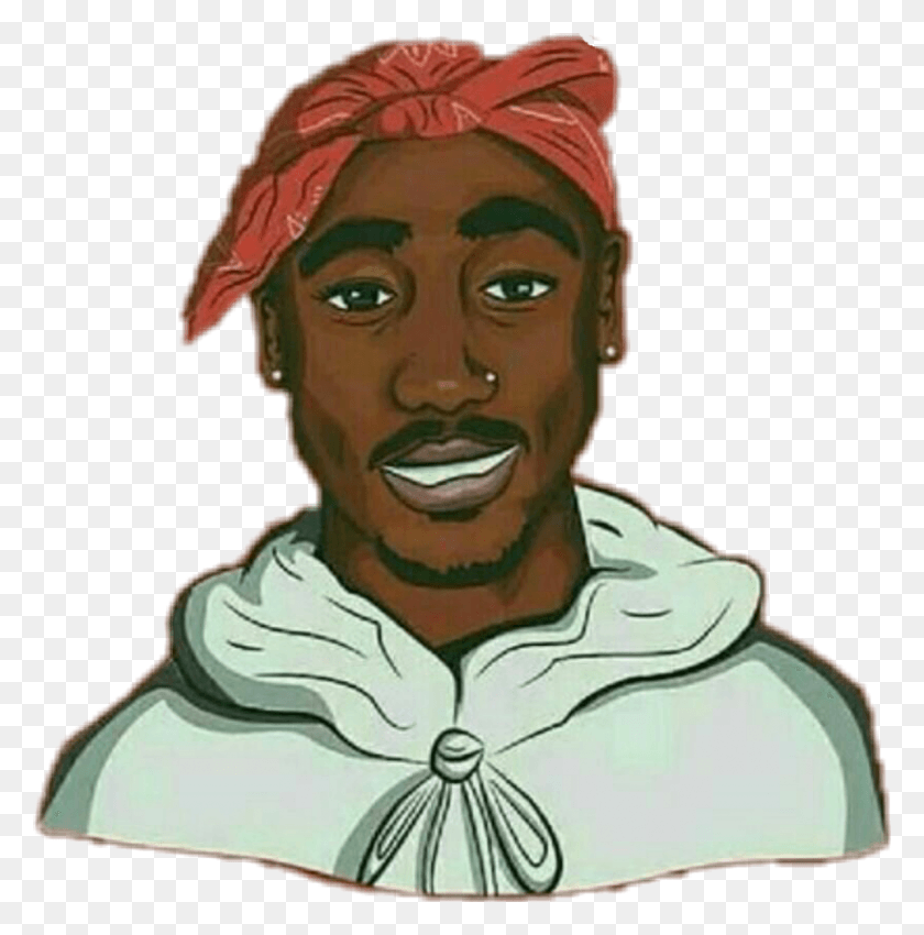 823x834 Sticker 2pac Cartoon, Clothing, Apparel HD PNG Download