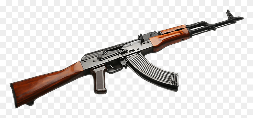 1024x435 Sticker Ak 47 Gun, Weapon, Weaponry, Rifle HD PNG Download