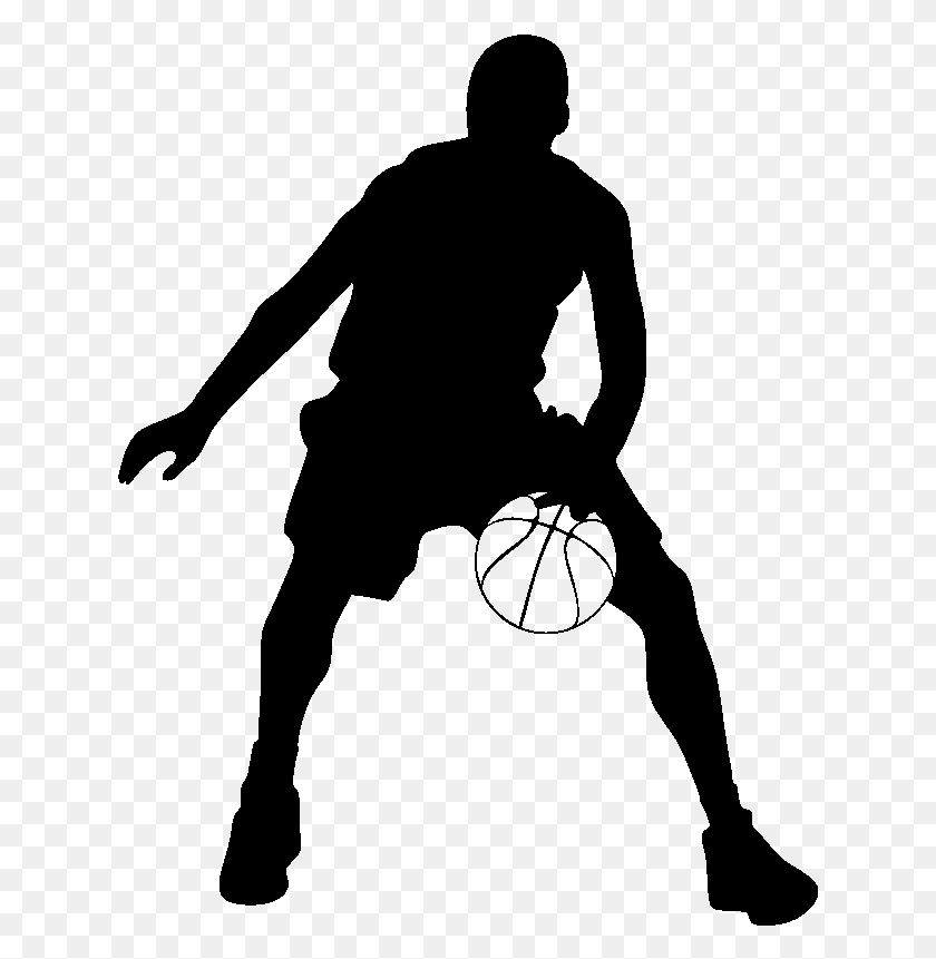 629x801 Стикер Basketteur Avec Un Ballon Ambiance Стикер Силуэт Человека Баскетбол, Серый, Мир Варкрафта Png Скачать