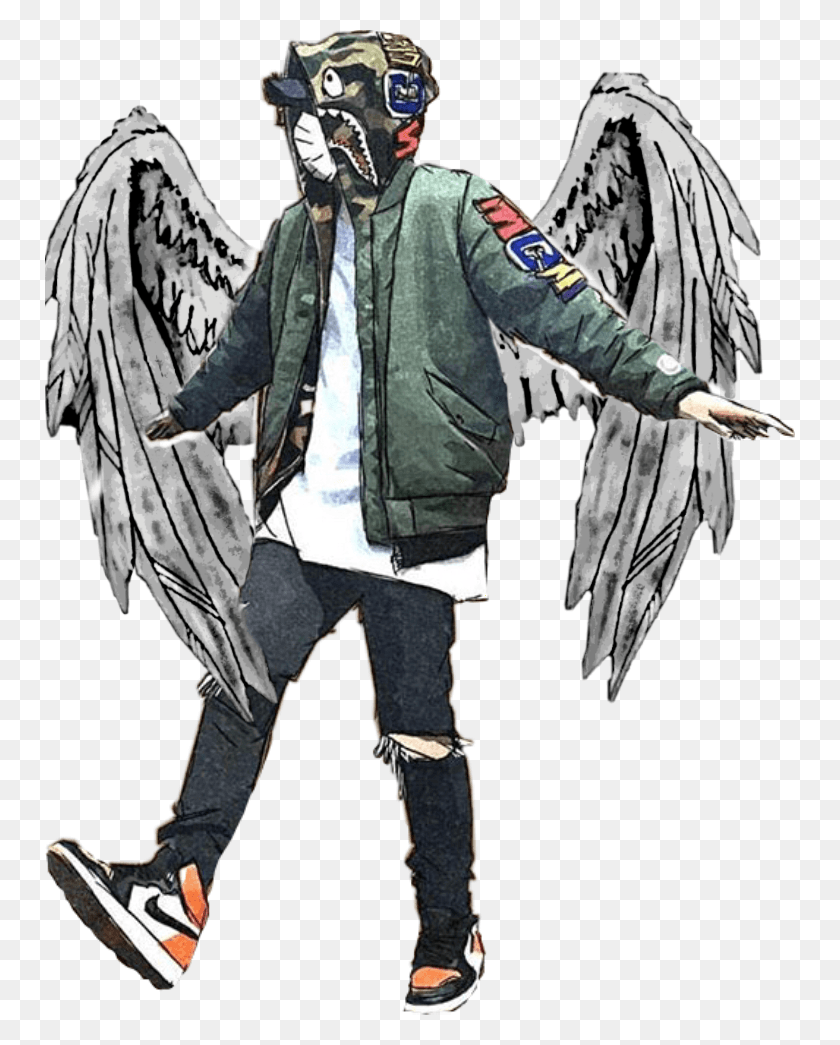 750x985 Sticker By Arvinzolfagharia Draw Bape Anime, Clothing, Apparel, Person HD PNG Download