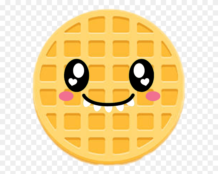 595x612 Descargar Png Sticker Cute Waffle Emoji Waffle Emoji Informe Emoji Cute Face Tumblr Background, Food, Soccer Ball, Ball Hd Png
