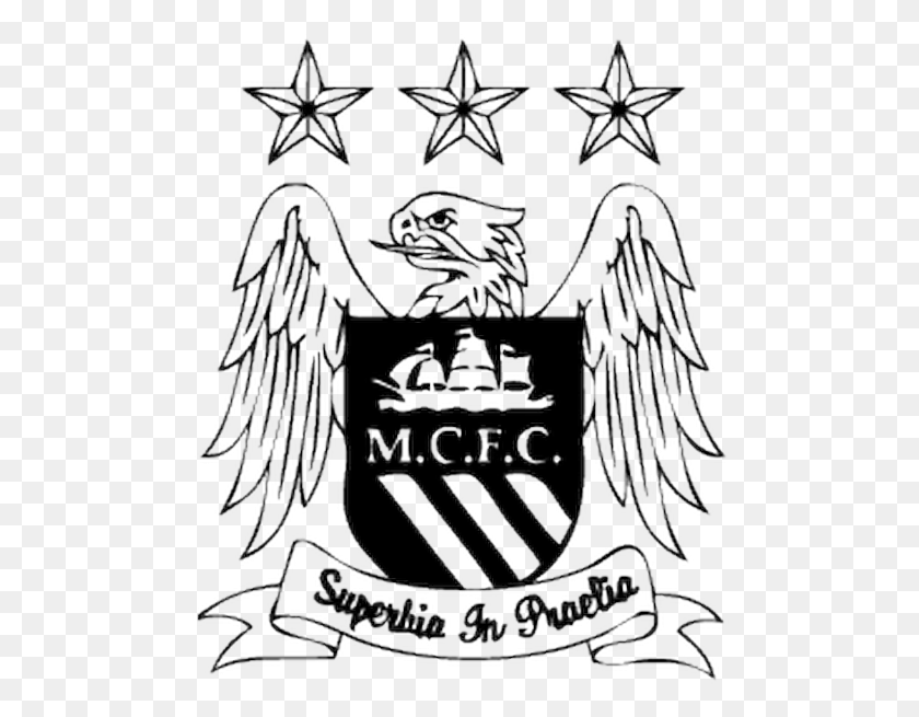 492x595 Sticker Manchester City Logo Manchester City Logo In Black And White, Armor, Symbol, Emblem HD PNG Download