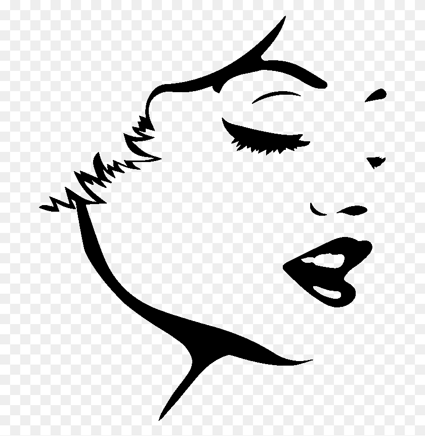 688x801 Sticker Marilyn Monroe Visage Ambiance Sticker Kc 2666 Outlines Of People Faces, Gray, World Of Warcraft HD PNG Download