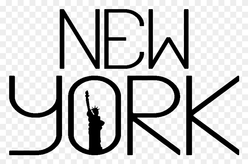 801x510 Sticker New York Statue De La Liberte Ambiance Sticker Calligraphy, Gray, World Of Warcraft HD PNG Download