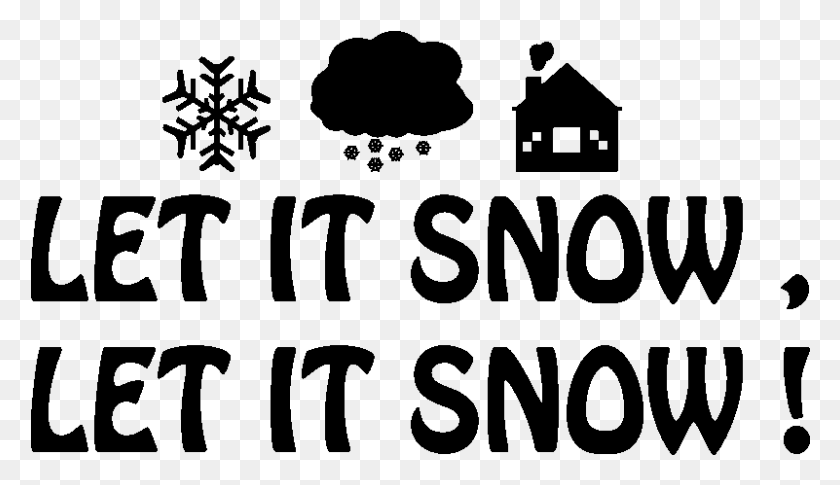 801x437 Sticker Noel Citation Let It Snow Snow Ambiance Sticker Silhouette, Gray, World Of Warcraft HD PNG Download