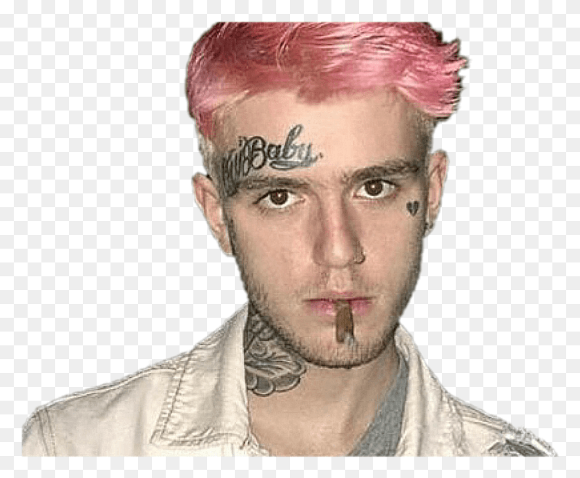 875x709 Sticker Other Lil Peep Regard Joint Rap Rock Lil Peep Pink Hair, Face, Person, Human HD PNG Download