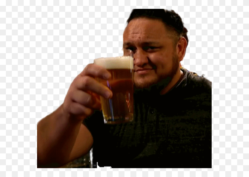 589x540 Sticker Other Samoa Joe Catch Biere Drinking, Person, Human, Glass HD PNG Download