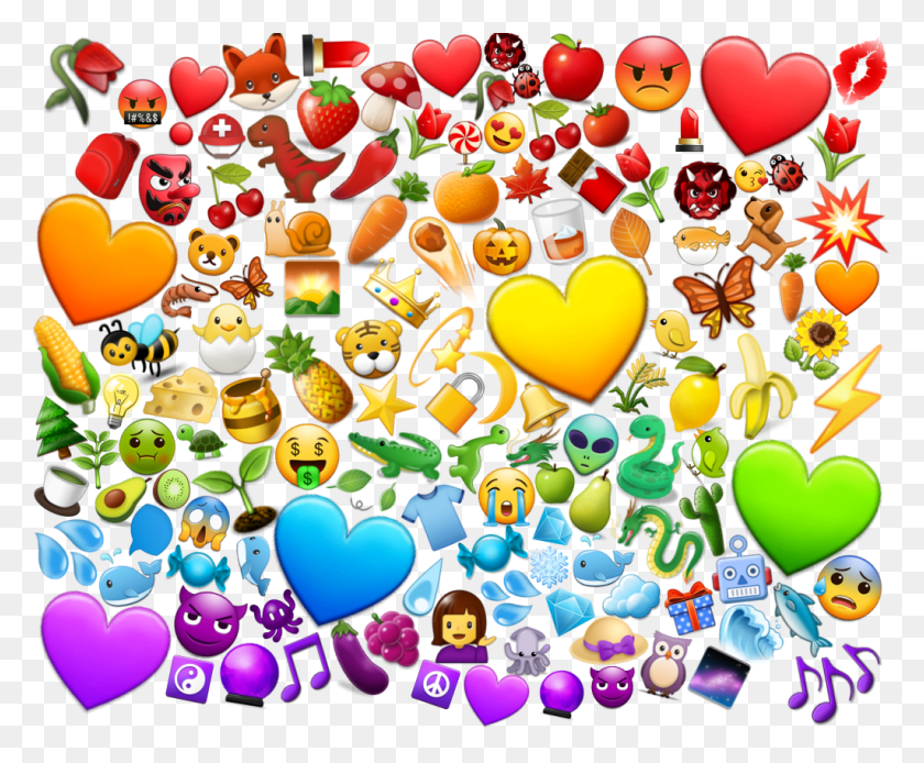 1024x833 Наклейка Emoji Android Emojis Радуга Сердце, Еда, Графика Hd Png Скачать