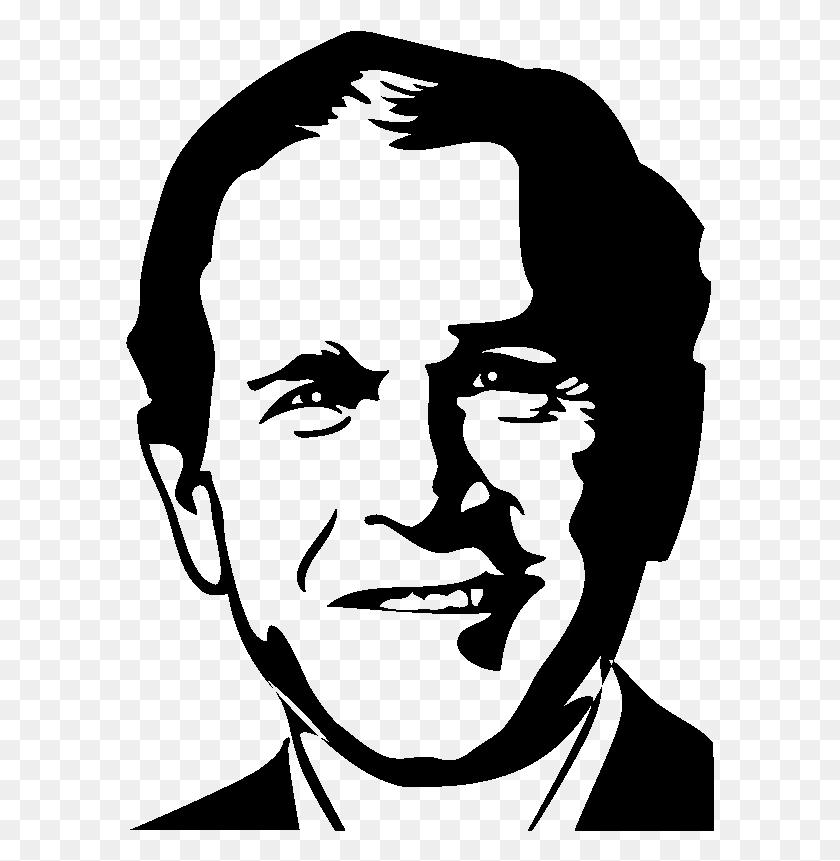 589x801 Sticker Portrait Georges W Bush Ambiance Sticker Si George Bush Icon, Gray, World Of Warcraft HD PNG Download