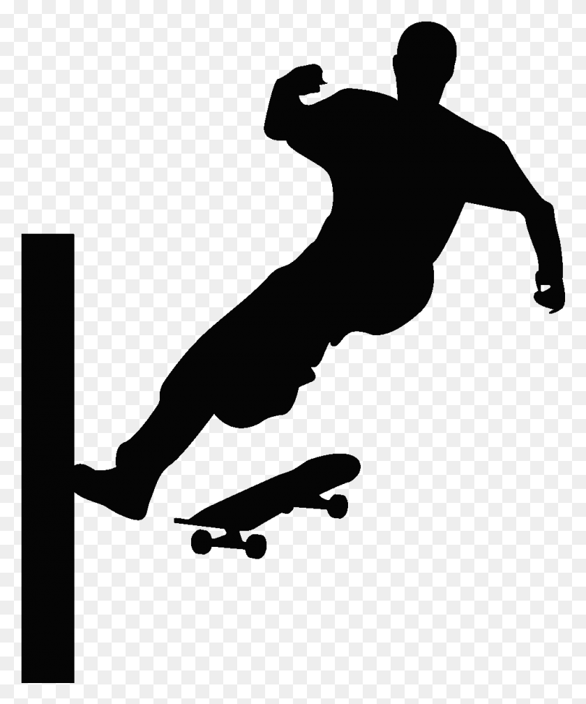 988x1201 Sticker Silhouette Joueur De Skateboard Ambiance Sticker Parkour Cake Toppers, Person, Human HD PNG Download
