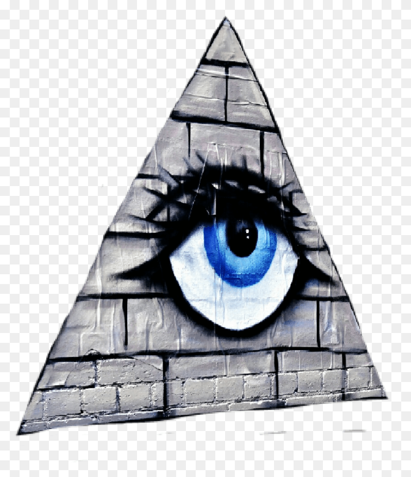 844x990 Sticker Triangle Wall Eye Graffiti Pyramid, Mural HD PNG Download