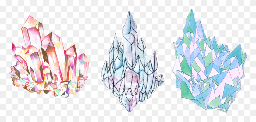 1023x447 Sticker Tumblr Colorful Geometric Gems Jews Transparent Crystal, Paper, Origami HD PNG Download