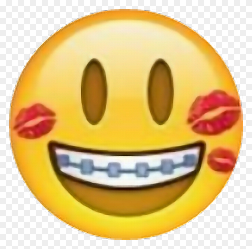 1024x1010 Stickers Emoji Love Kiss Brackets Emoji, Egg, Food, Pac Man HD PNG Download