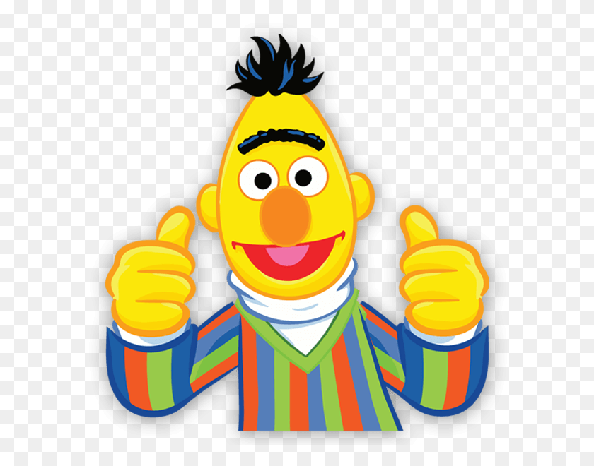 600x600 Stickers For Kids Bert Sesame Street, Toy, Performer, Thumbs Up HD PNG Download