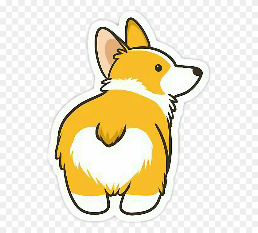 538x700 Stickers Tumblr Cute Dog Yellow Yellowdog Yellow Stickers Corgi, Animal, Bird, Canary HD PNG Download