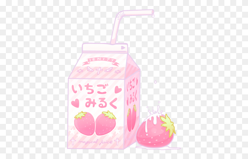387x479 Stickers Tumblr Milk Drink Strawberry, Birthday Cake, Cake, Dessert HD PNG Download