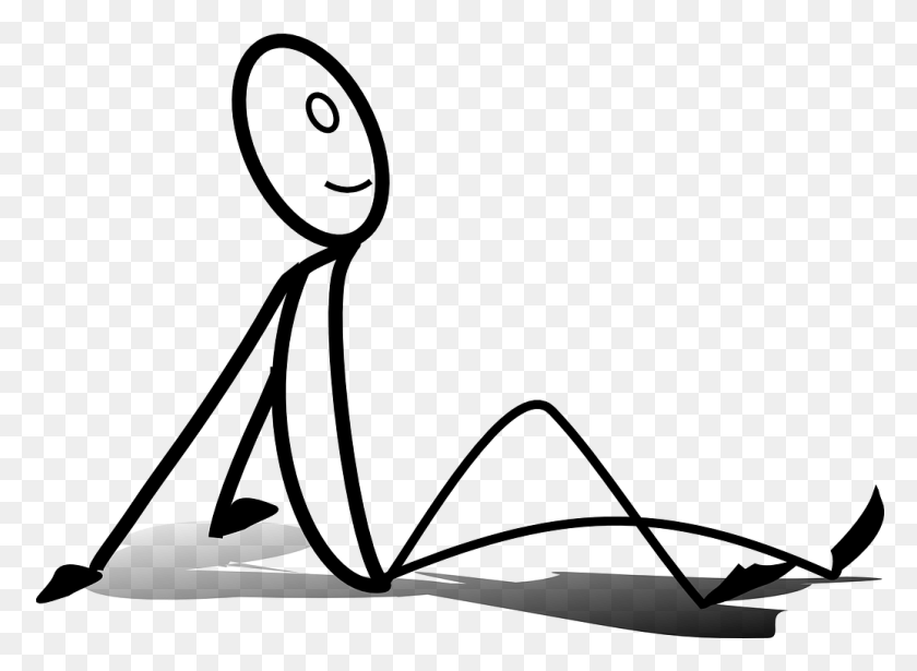 1035x737 Stickman Sit Relax Watch Smile Image Stick Figures Sitting Down, Gray, World Of Warcraft HD PNG Download