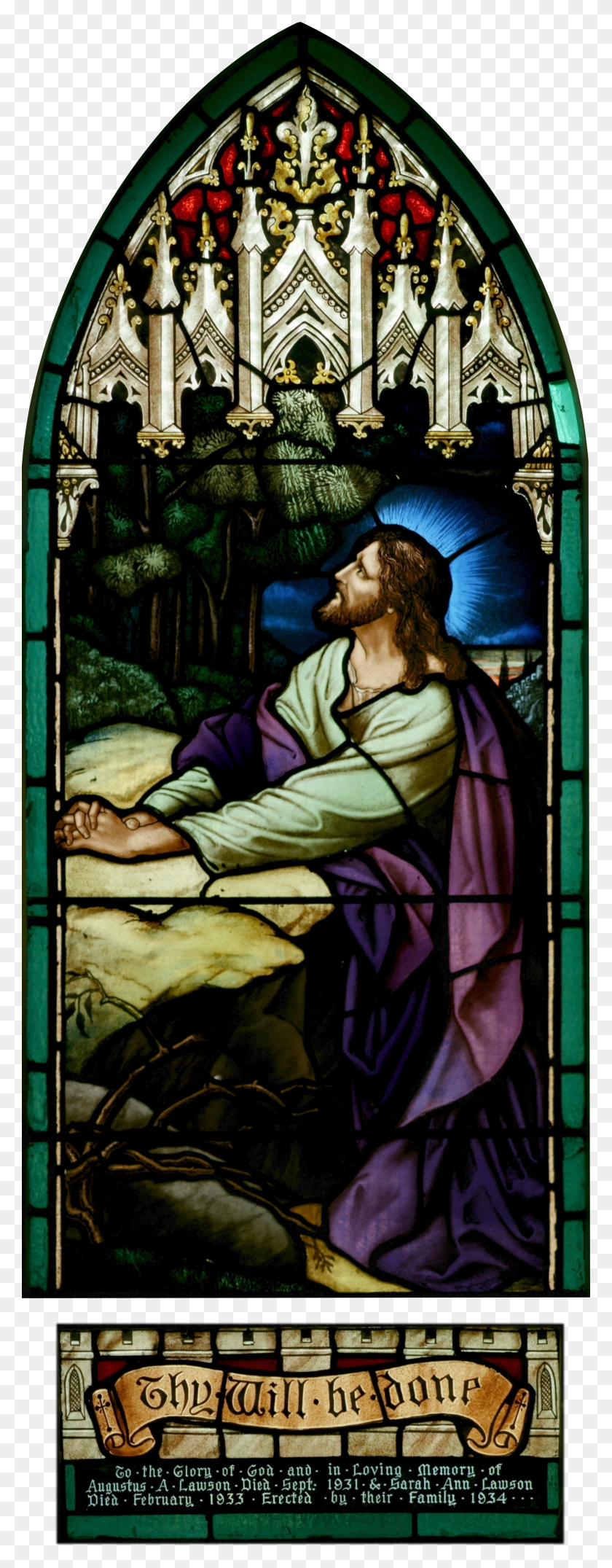 2150x5765 Stjohnsashfield Stainedglass Gethsemane Stained Glass Window HD PNG Download
