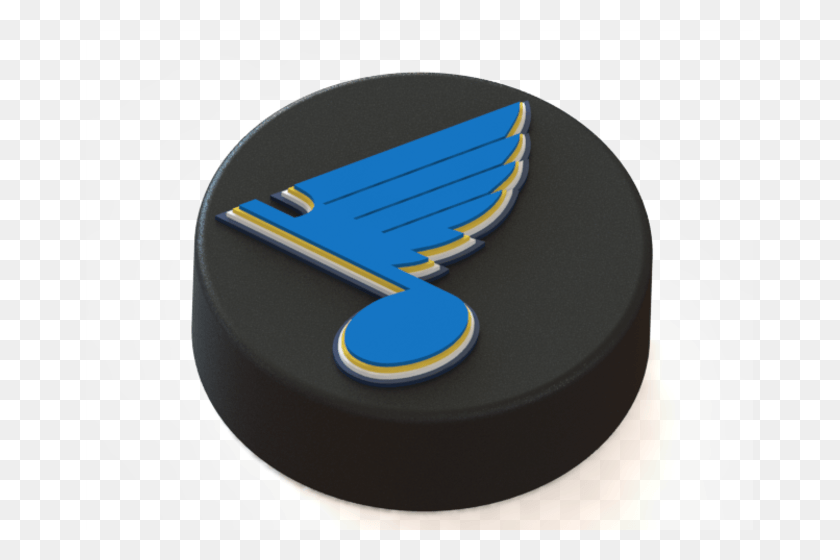 667x500 Stlouis Blues Logo On Ice Hockey Puck 3d Print Nhl Hockey Puck Transparent, Tape, Mouse, Hardware HD PNG Download