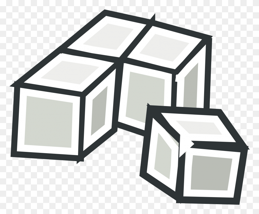 2382x1944 Stock Ice Cubes Clipart Black And White, Rubix Cube, Furniture HD PNG Download