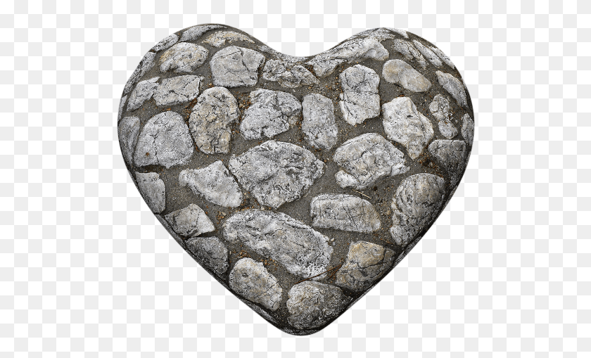 512x449 Stone Heart Image Cobblestone, Rock, Pebble, Rug HD PNG Download