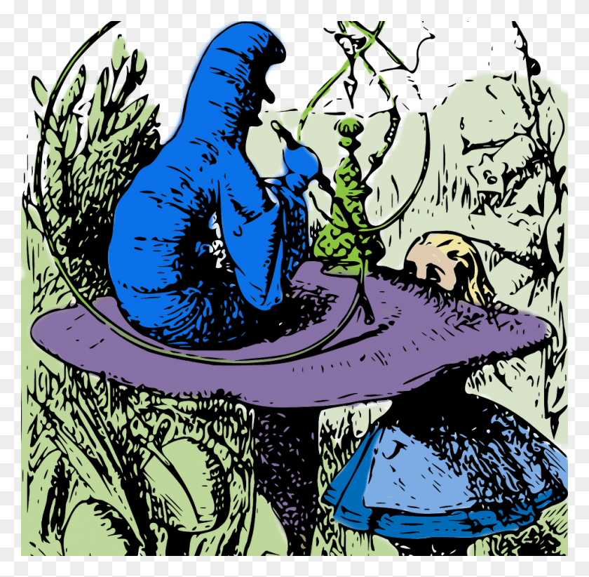 962x940 Stoner Cartoons That You39ll Wish You Could Smoke Caterpillar Alice In Wonderland Book, Doodle HD PNG Download