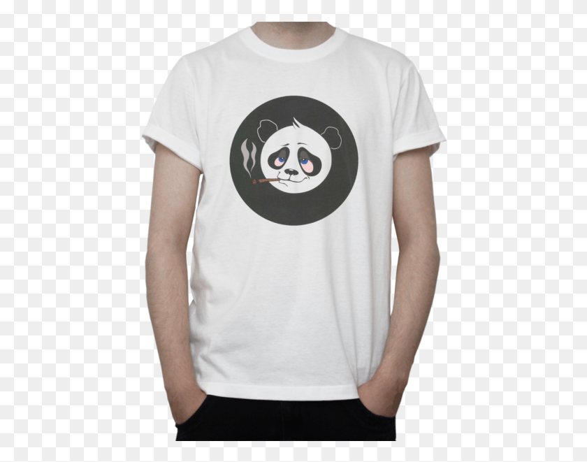 440x601 Descargar Png Stoner Panda Divertido Diseño De Camiseta Smoke Weed Legalize Logo Puma Tuna, Clothing, T-Shirt Hd Png