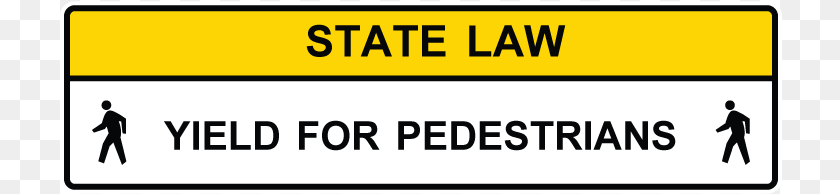 723x194 Stop For Pedestrians State Law, Sign, Symbol, Person Transparent PNG